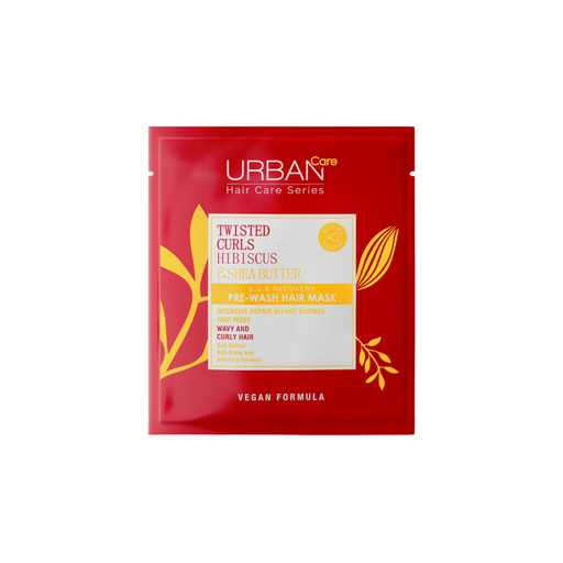 [S00030627] URBAN CARE Twistedd Curls Hibiscus & Shea Butter S.O.S Recovery Pre-Wash Hair Mask - Masque avant-shampooing hydratant et définissant pour cheveux secs bouclés à crépus - 50ml