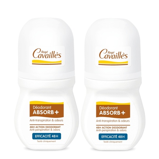 [RCAA15.DEF050A] ROGÉ CAVAILLES Absorb + - Déodorant roll-on efficacité 48h - Lot de 2