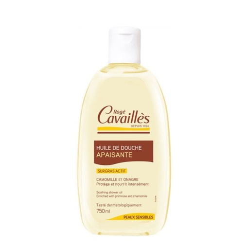 ROGÉ CAVAILLES Huile Bain et Douche Satinante - Huile d'onagre et camomille peaux sensibles et sèches