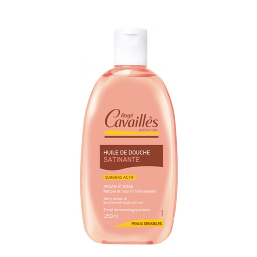 ROGÉ CAVAILLES Huile Bain et Douche Satinante - Huile d'argan et rose peaux sensibles et sèches